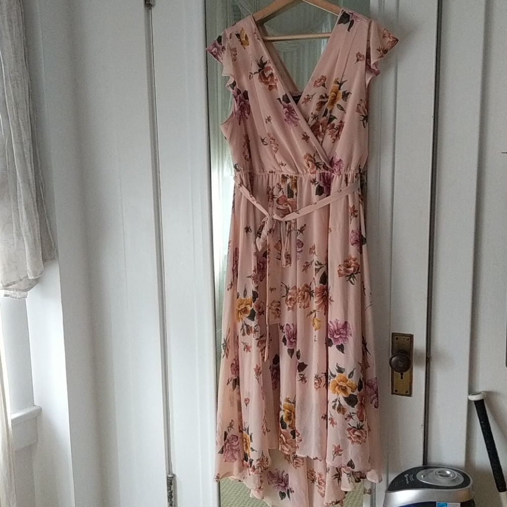 Torrid Pink Floral Print HighLow Dress